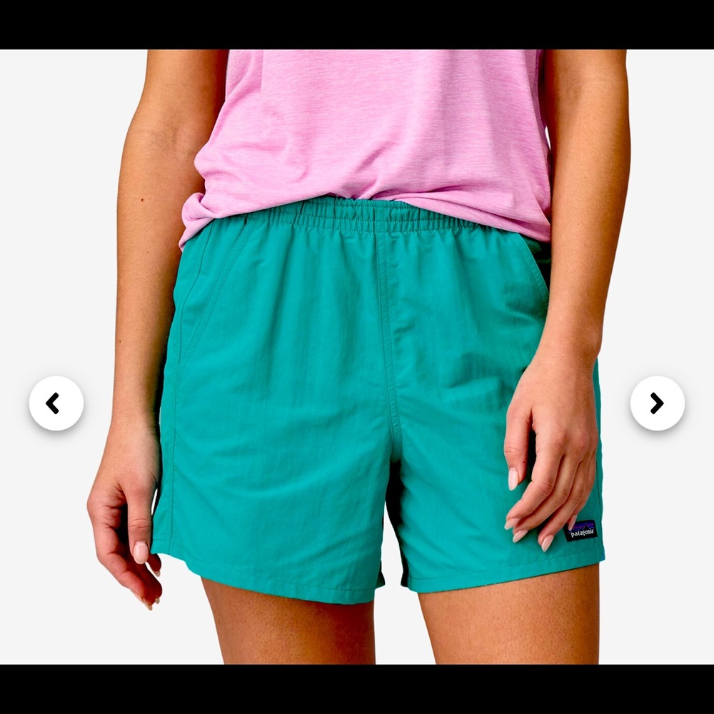 Retro teal Patagonia running shorts